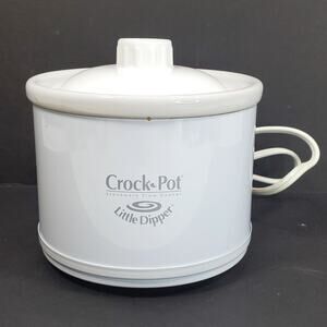 Rival Little Dipper Crock Pot Mini 1qt Stoneware Slow Cooker White 32041 Dip Pot